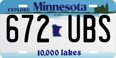 MN license plate 672UBS