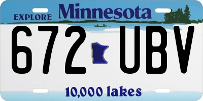 MN license plate 672UBV