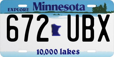 MN license plate 672UBX