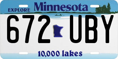 MN license plate 672UBY