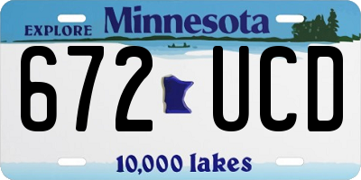 MN license plate 672UCD