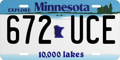 MN license plate 672UCE