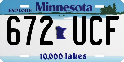 MN license plate 672UCF