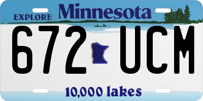 MN license plate 672UCM