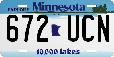 MN license plate 672UCN