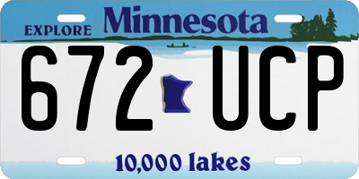 MN license plate 672UCP