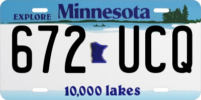MN license plate 672UCQ