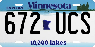 MN license plate 672UCS
