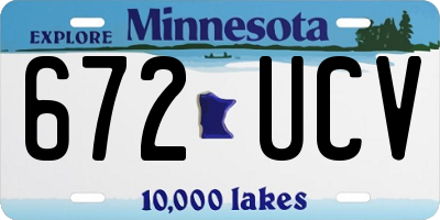 MN license plate 672UCV