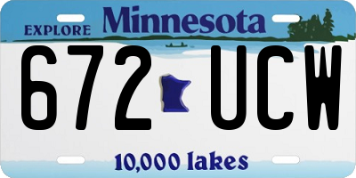MN license plate 672UCW