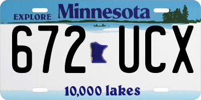 MN license plate 672UCX