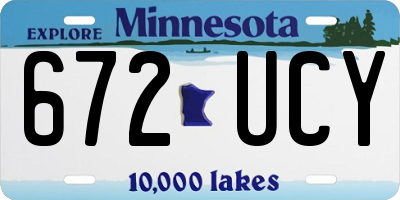 MN license plate 672UCY