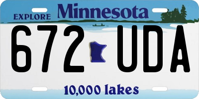 MN license plate 672UDA