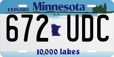 MN license plate 672UDC