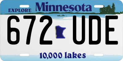 MN license plate 672UDE
