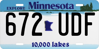 MN license plate 672UDF