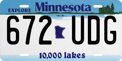 MN license plate 672UDG