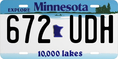 MN license plate 672UDH