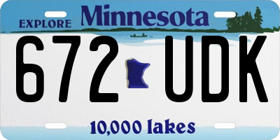 MN license plate 672UDK