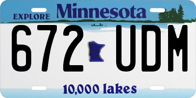 MN license plate 672UDM