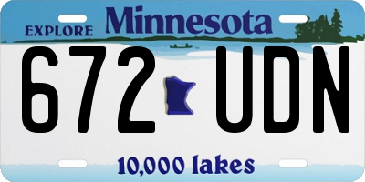 MN license plate 672UDN