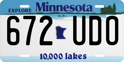 MN license plate 672UDO