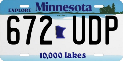 MN license plate 672UDP