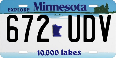 MN license plate 672UDV