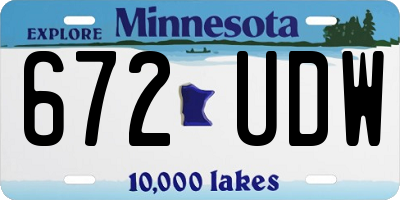 MN license plate 672UDW