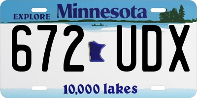 MN license plate 672UDX