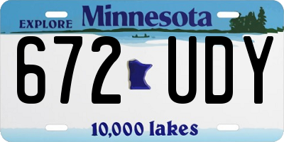 MN license plate 672UDY