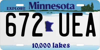 MN license plate 672UEA