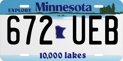 MN license plate 672UEB