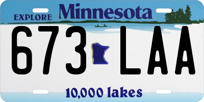 MN license plate 673LAA