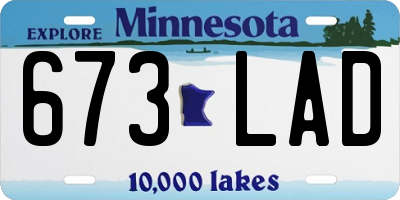 MN license plate 673LAD