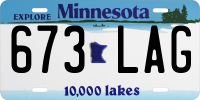 MN license plate 673LAG