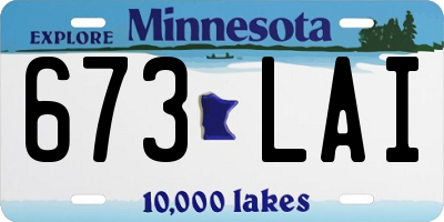 MN license plate 673LAI