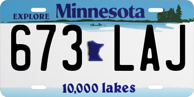 MN license plate 673LAJ