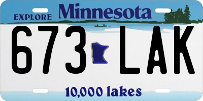 MN license plate 673LAK