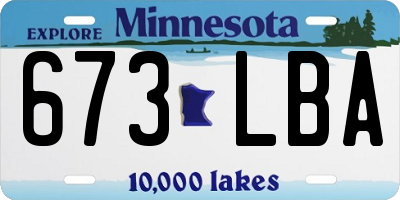 MN license plate 673LBA