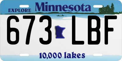 MN license plate 673LBF