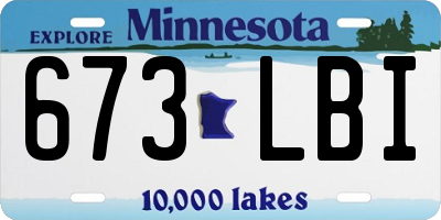 MN license plate 673LBI