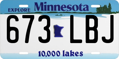 MN license plate 673LBJ