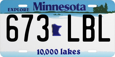 MN license plate 673LBL