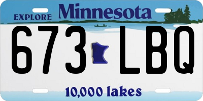 MN license plate 673LBQ
