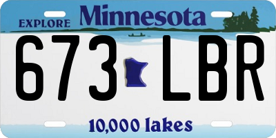 MN license plate 673LBR