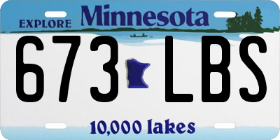 MN license plate 673LBS