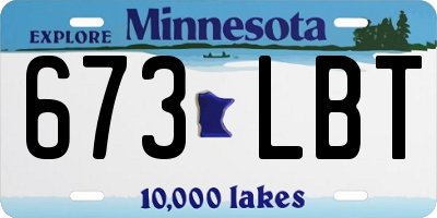 MN license plate 673LBT