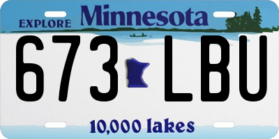 MN license plate 673LBU