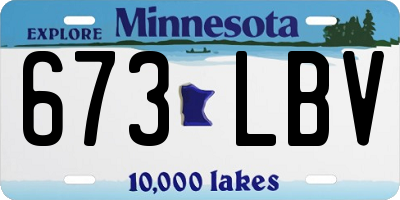 MN license plate 673LBV